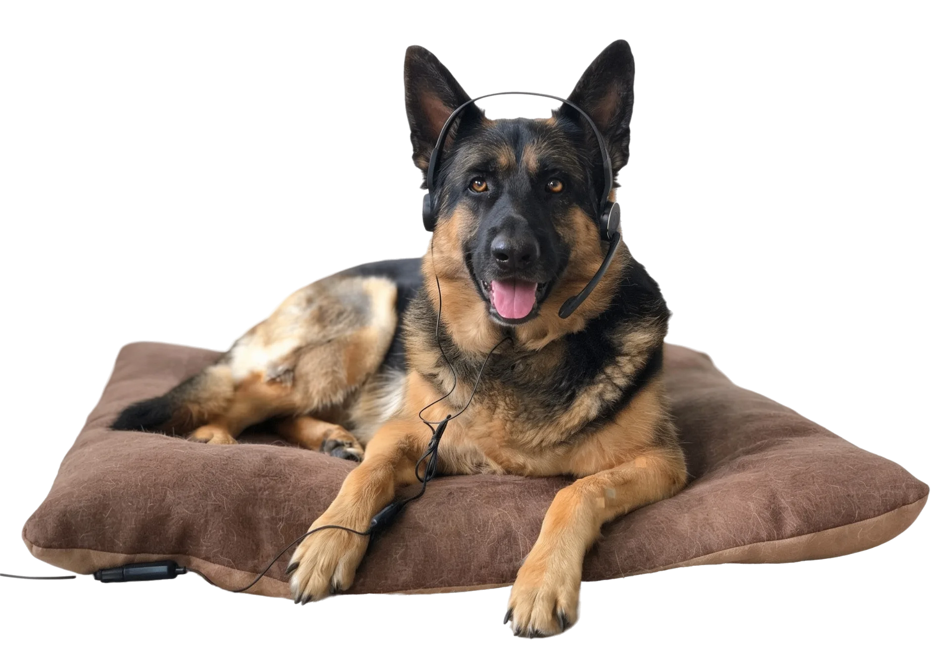 Retaildesk support hond met headset